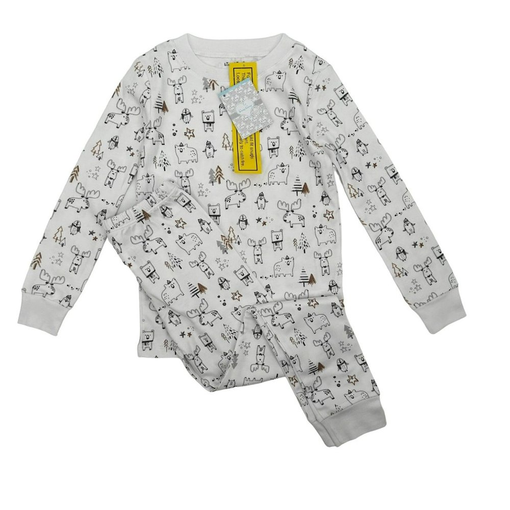 Kissy Kissy Girls Size 6 Christmas Moose Pajama Set